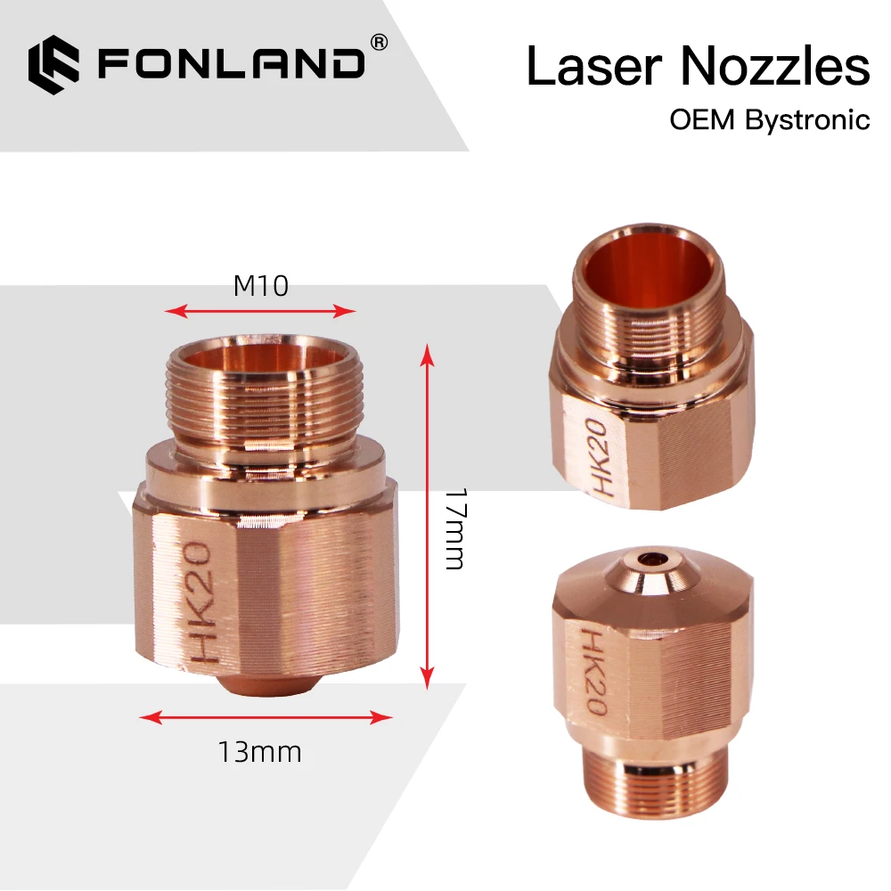Fonland HK15 HK20 HK25 HK30 Laser Nozzles For OEM Bystronic Fiber Laser Cutting Machine 
Fonland HK15 HK20 HK25 HK30 Laser Nozzles For OEM Bystronic Fiber Laser Cutting Machine