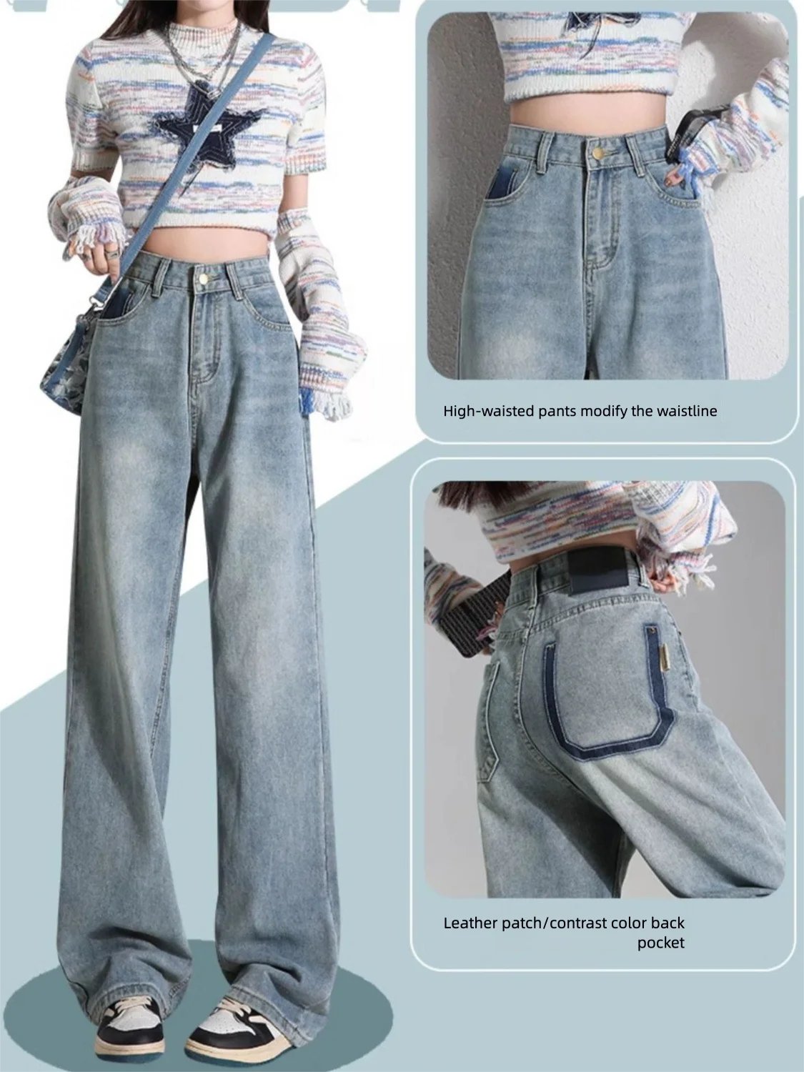 Women's High-Waisted Wide Leg Jeans Vintage Wash Contrast Back Pocket Slit Hem Denim Pants XS-3XL
Women's High-Waisted Wide Leg Jeans Vintage Wash Contrast Back Pocket Slit Hem Denim Pants XS-3XL