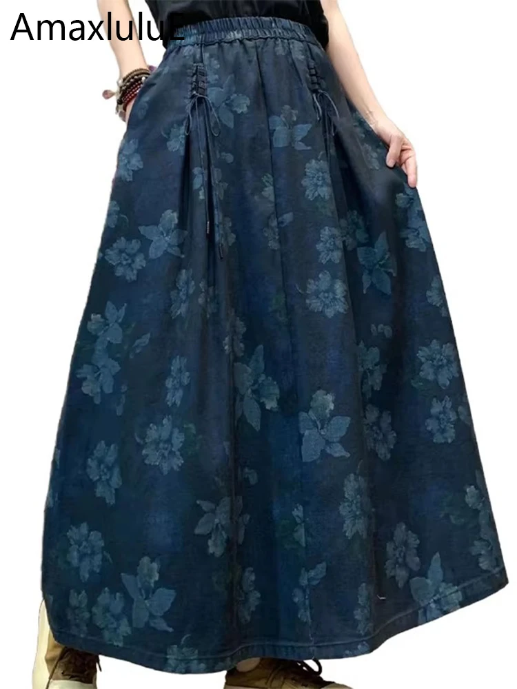 Amax luluE Design Korean Womens Floral Printed Denim Skirts Ladies Casual Vintage Classic Streetwear Punk Female Loose Clothes
Amax luluE Design Korean Womens Floral Printed Denim Skirts Ladies Casual Vintage Classic Streetwear Punk Female Loose Clothes