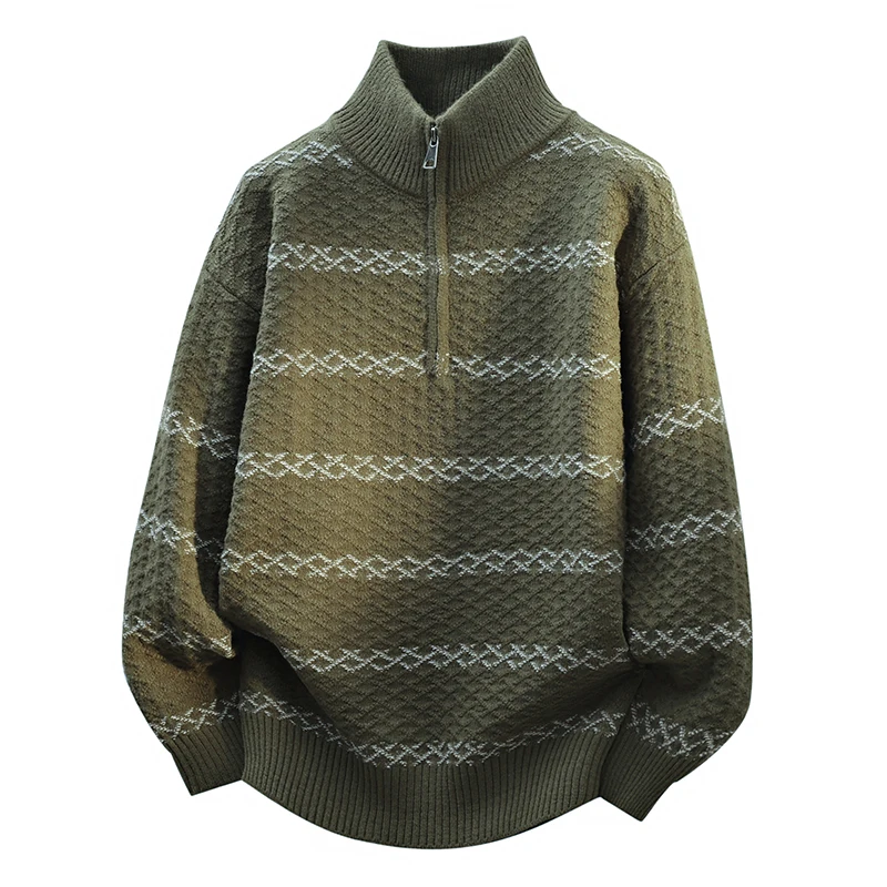 Мужской вязаный свитер с высоким воротником, повседневный, свободного кроя, на молнии, из полиэстера, с длинным рукавом, утепленный, осенне-зимний, базовая кофта
Мужской вязаный свитер с высоким воротником, повседневный, свободного кроя, на молнии, из полиэстера, с длинным рукавом, утепленный, осенне-зимний, базовая кофта