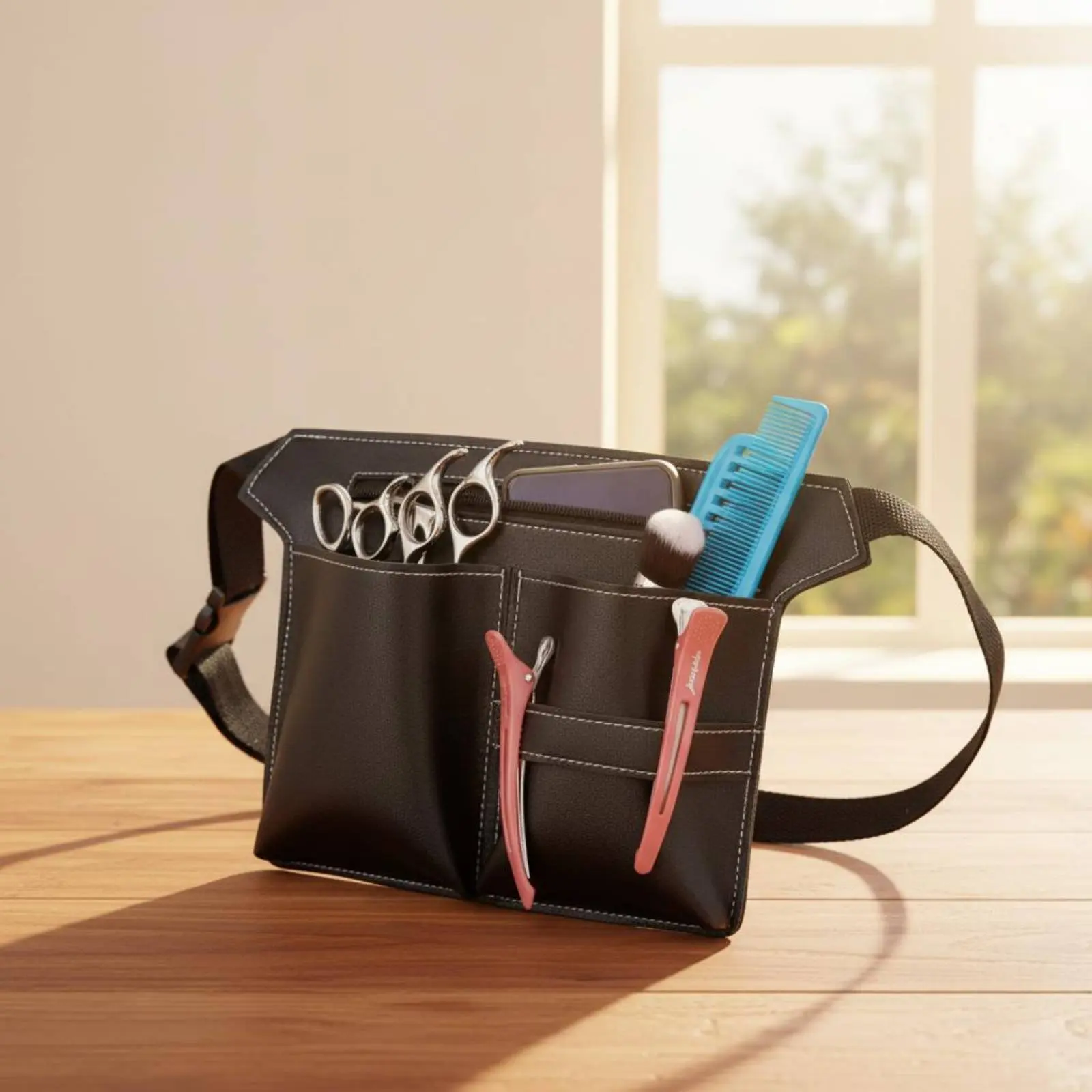 Hairdressing Shear Pouch Portable Grooming Tool Holder Professional Accessory Leather Material for Hairstylists, Barbershop
Hairdressing Shear Pouch Portable Grooming Tool Holder Professional Accessory Leather Material for Hairstylists, Barbershop