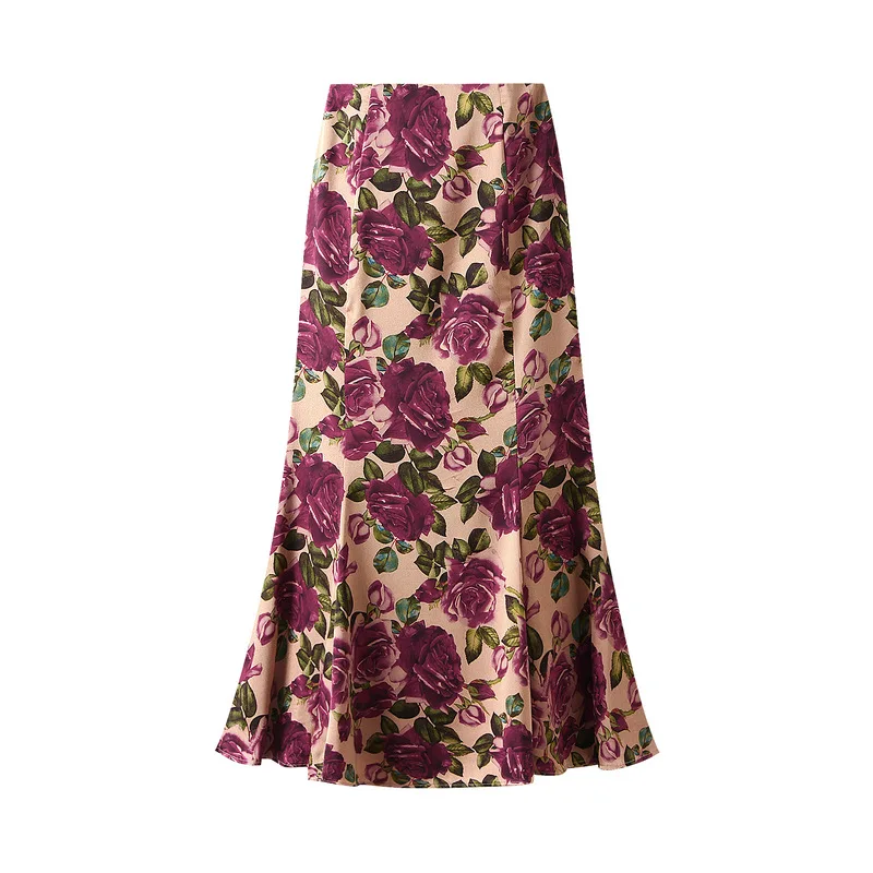 Summer 2024 vintage printed fishtail skirt with high waist, slim fit, slimming effect, mid length, and wrapped arms
Summer 2024 vintage printed fishtail skirt with high waist, slim fit, slimming effect, mid length, and wrapped arms