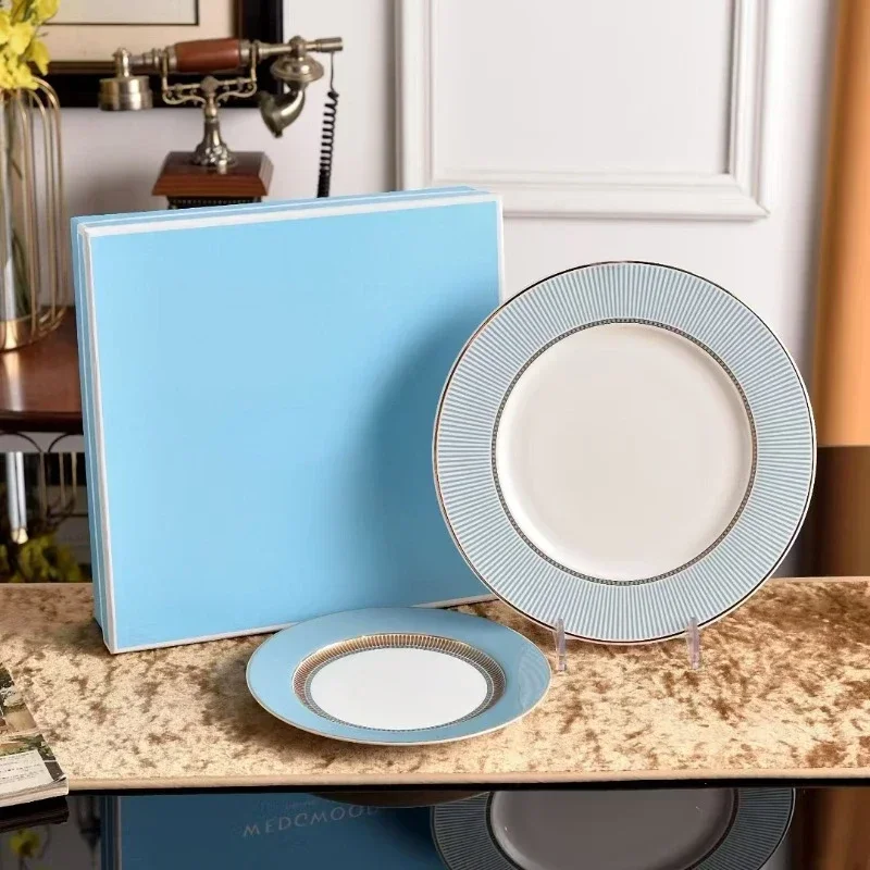 Nordic Style Ocean Series Blue Ceramic Dining Plate Set, High-end Gold Edged Dishes for Home Use, Dinner Tableware Gift Platos
Nordic Style Ocean Series Blue Ceramic Dining Plate Set, High-end Gold Edged Dishes for Home Use, Dinner Tableware Gift Platos