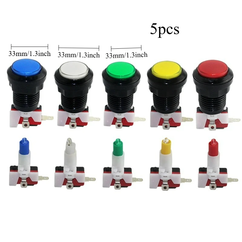 5pcs 33mm Black Edge Illuminated Arcade Button For Game Machines Pat Pat Joy Button Manufacturer
5pcs 33mm Black Edge Illuminated Arcade Button For Game Machines Pat Pat Joy Button Manufacturer