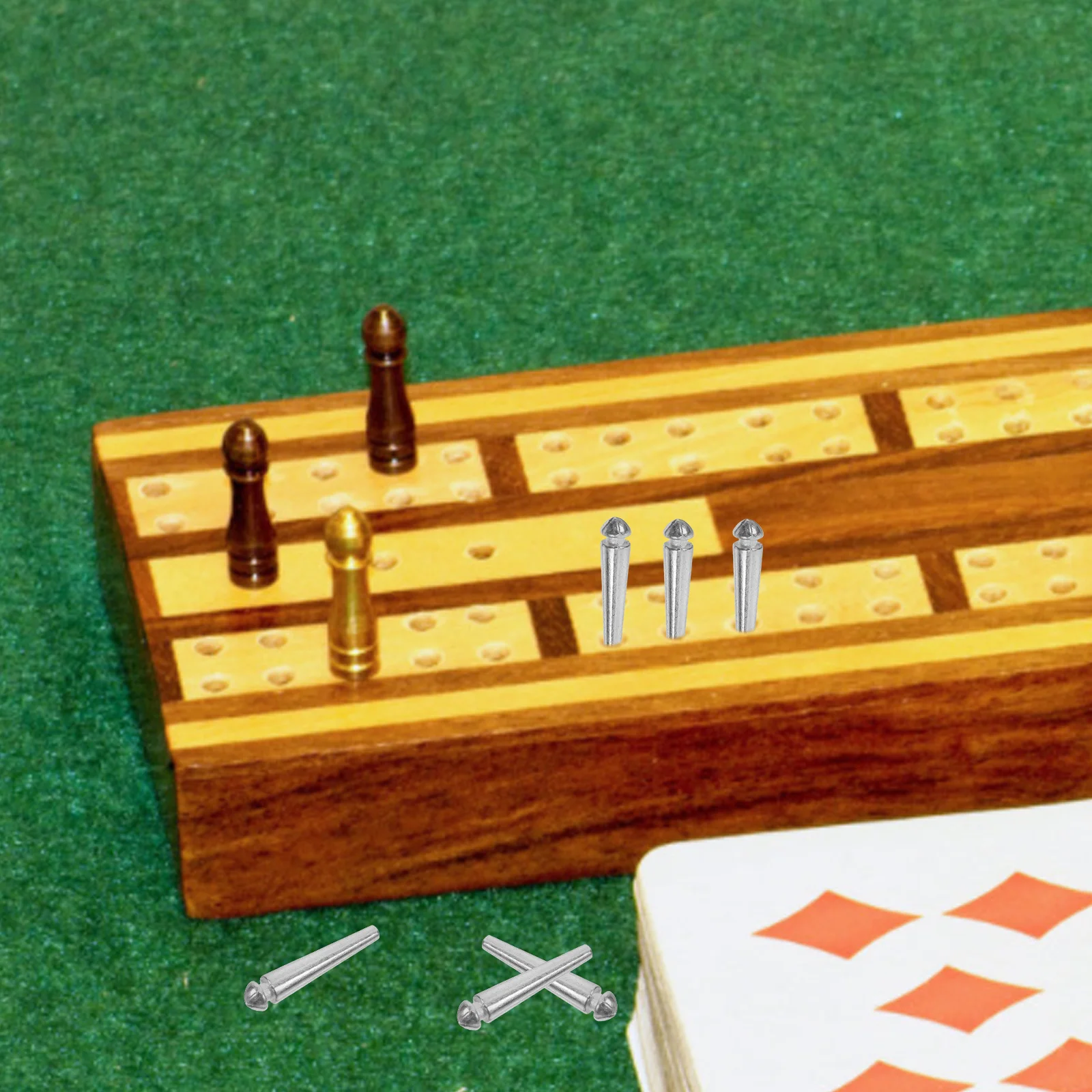 100Pcs Portable Cards Game Scoring Pegs Metal Cribbage Board Durable Travel Desktop Multi Functional Score Supplies
100Pcs Portable Cards Game Scoring Pegs Metal Cribbage Board Durable Travel Desktop Multi Functional Score Supplies