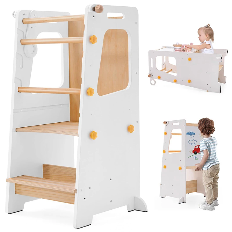 Montessori Wooden Kitchen Helper Step Learning Tower Modern Design Entry Level Adjustable Height for Kids
Montessori Wooden Kitchen Helper Step Learning Tower Modern Design Entry Level Adjustable Height for Kids