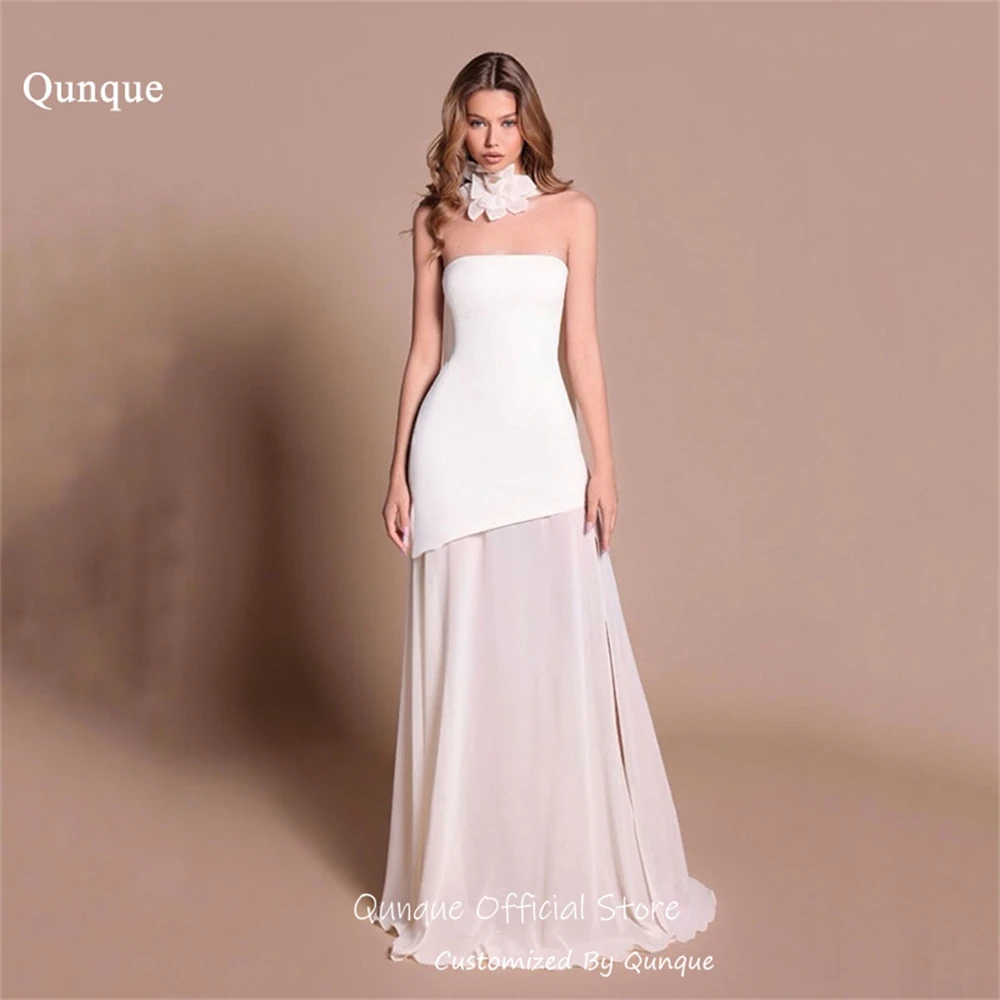 Qunque Floral Choker Ribbons Wedding Dress Illusion A Line Civil Long Bridal Gown Long Flowy Vestido De Novia Boda Customized
Qunque Floral Choker Ribbons Wedding Dress Illusion A Line Civil Long Bridal Gown Long Flowy Vestido De Novia Boda Customized