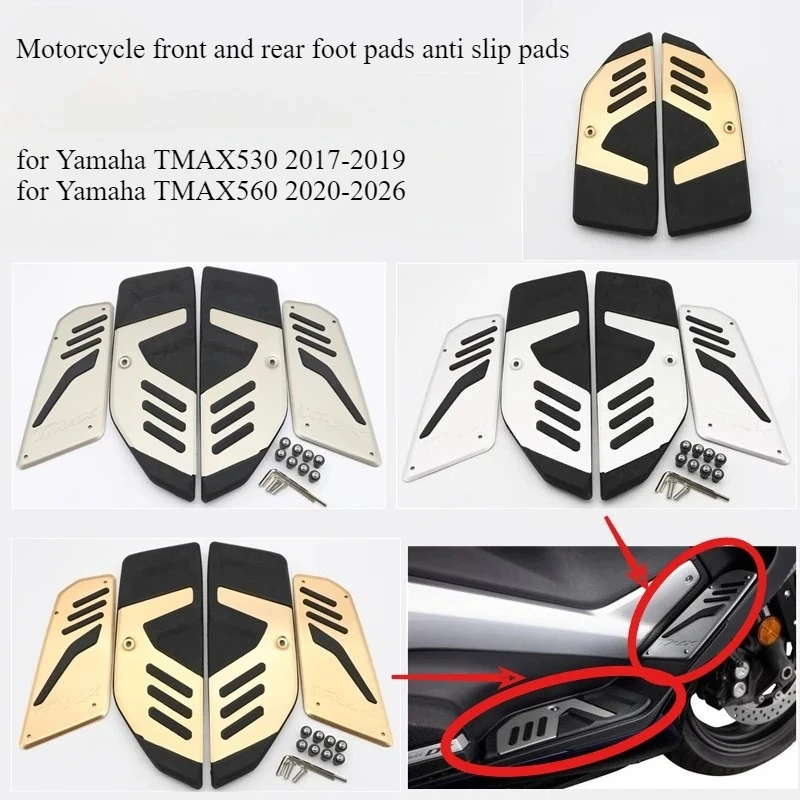 Motorcycle front and rear foot pads anti slip pads for Yamaha TMAX 530 560 TMAX530 TMAX560 2017 2018 2019 2020-2026
Motorcycle front and rear foot pads anti slip pads for Yamaha TMAX 530 560 TMAX530 TMAX560 2017 2018 2019 2020-2026