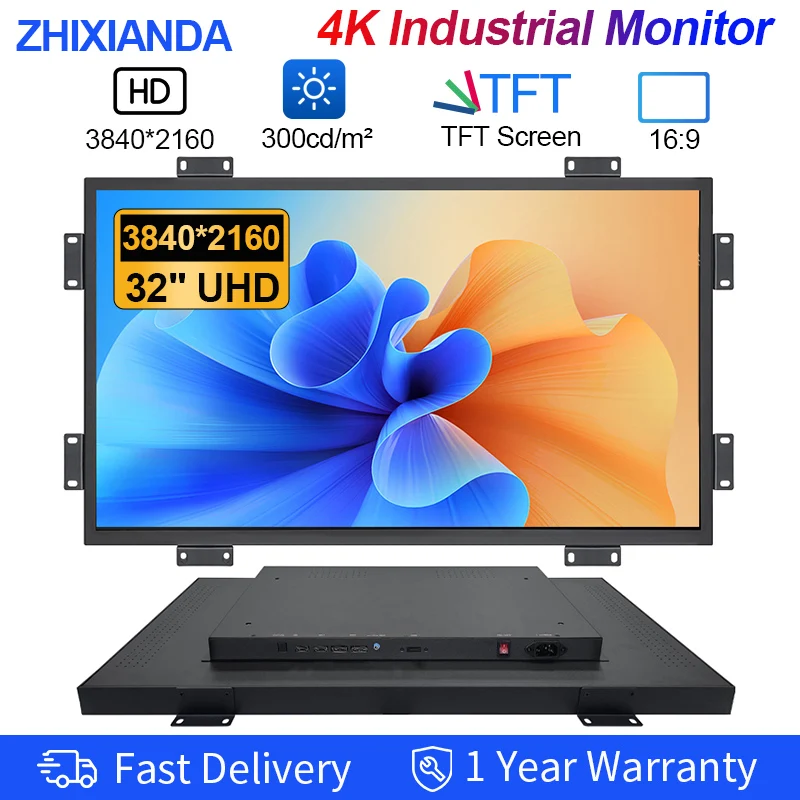 32 Inch 4K UHD Open Frame VESA Mount Industrial Screen Monitor 3840*2160 LCD Display HDMI DP Input for Digital Signage POS Kiosk
32 Inch 4K UHD Open Frame VESA Mount Industrial Screen Monitor 3840*2160 LCD Display HDMI DP Input for Digital Signage POS Kiosk