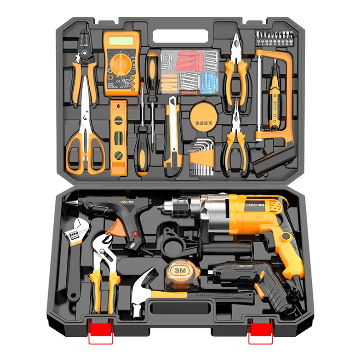 Professional Electric Power tools set box all in one for home cordless drill Household Set Tool Kit with Cordless Power Drill
Professional Electric Power tools set box all in one for home cordless drill Household Set Tool Kit with Cordless Power Drill