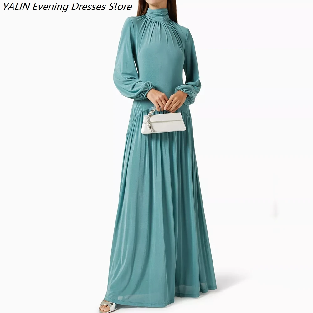 Women's A-line Evening Dresses Floor-length High-neck Full Sleeve Prom Dresses Simple Fashion Draped Casual Customized Gowns
Women's A-line Evening Dresses Floor-length High-neck Full Sleeve Prom Dresses Simple Fashion Draped Casual Customized Gowns