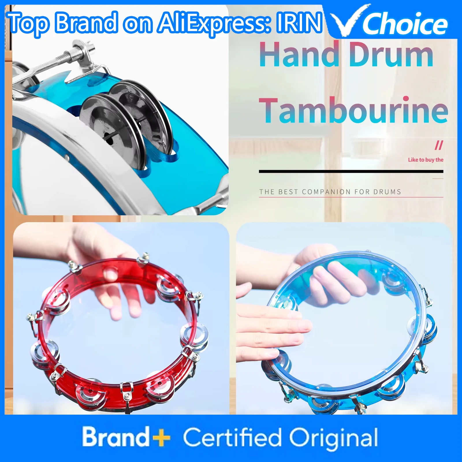 IRIN 8 Inch Tambourine Hand Drum Handbell Drum Self-Tuning Double Row Tambourine Educational Enlightenment Percussion Instrument
IRIN 8 Inch Tambourine Hand Drum Handbell Drum Self-Tuning Double Row Tambourine Educational Enlightenment Percussion Instrument