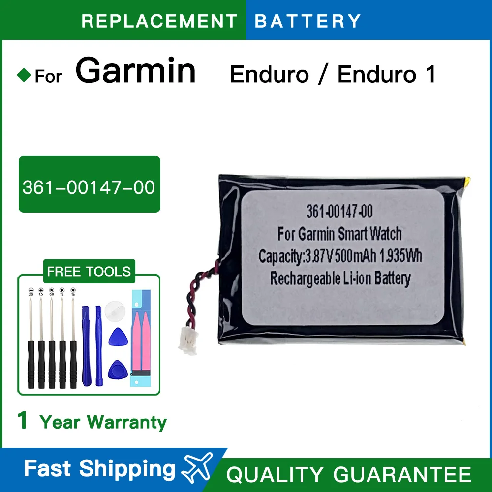 Replacement Battery GPS Watch 361-00147-00 Battery for Garmin Enduro / Enduro 1 High Capacity watch Batteries +free Tools
Replacement Battery GPS Watch 361-00147-00 Battery for Garmin Enduro / Enduro 1 High Capacity watch Batteries +free Tools