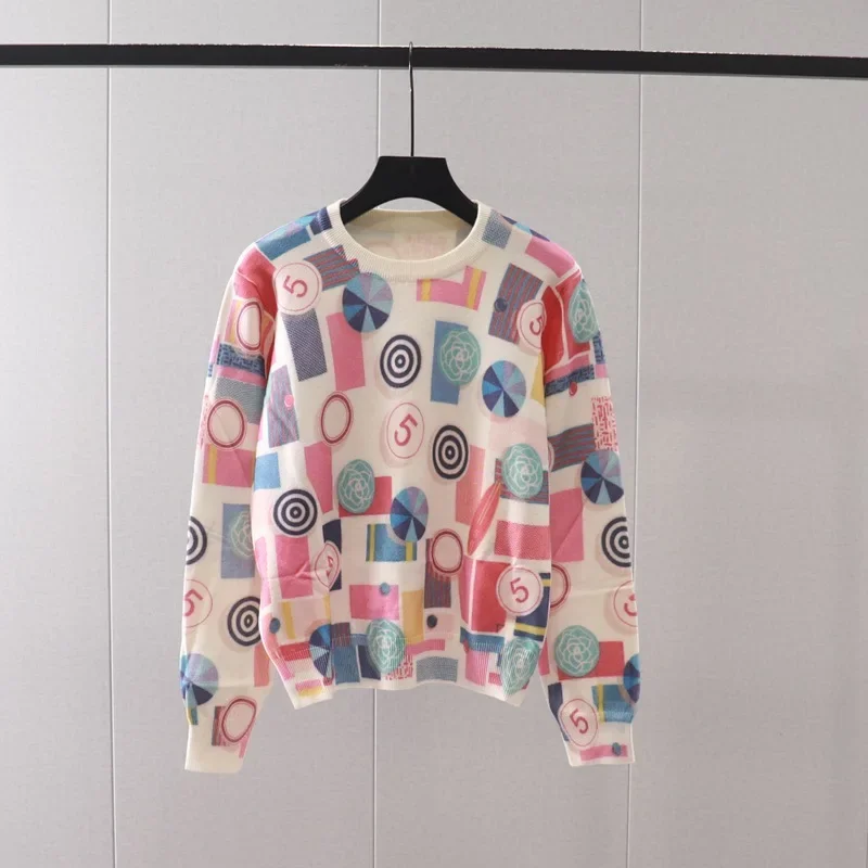 Autumn Winter New Colorful Sweaters Women Printed Pullovers Lady Knitwear Female Plant Flower Printed Sweaters Womens Tops
Autumn Winter New Colorful Sweaters Women Printed Pullovers Lady Knitwear Female Plant Flower Printed Sweaters Womens Tops