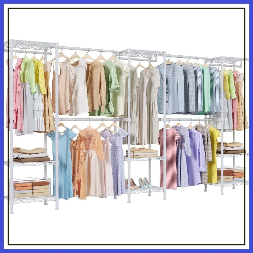 Heavy Duty Garment Rack, Clothing Rack for Hanging Clothes, Extra Large Closet, Freestanding Wardrobe Organizer with Hanger Rods, Extendable 7.8-10.8 ft, White
Heavy Duty Garment Rack, Clothing Rack for Hanging Clothes, Extra Large Closet, Freestanding Wardrobe Organizer with Hanger Rods, Extendable 7.8-10.8 ft, White