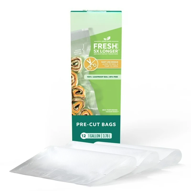 Gallon Vacuum Sealer Bags (11" x 14"), 12-Count BPA-Free Vacuum Seal Bags for Food Storage
Gallon Vacuum Sealer Bags (11" x 14"), 12-Count BPA-Free Vacuum Seal Bags for Food Storage