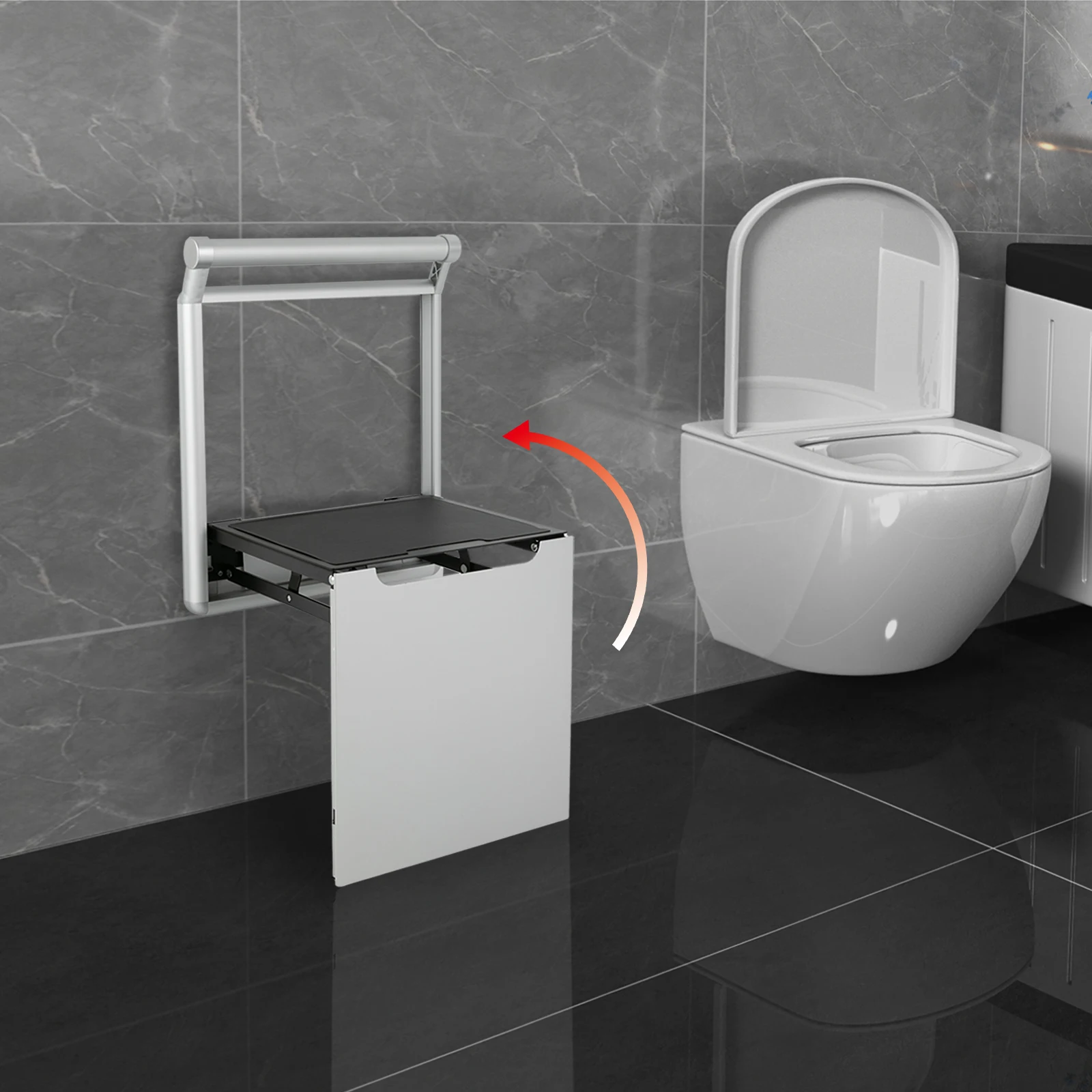 Folding Shower Seat Wall Mounted Bath Chair Toilet Bench Stool Load 330 lbs for Senior, Pregnant, Elderly, Disabled, Handicapped
Folding Shower Seat Wall Mounted Bath Chair Toilet Bench Stool Load 330 lbs for Senior, Pregnant, Elderly, Disabled, Handicapped