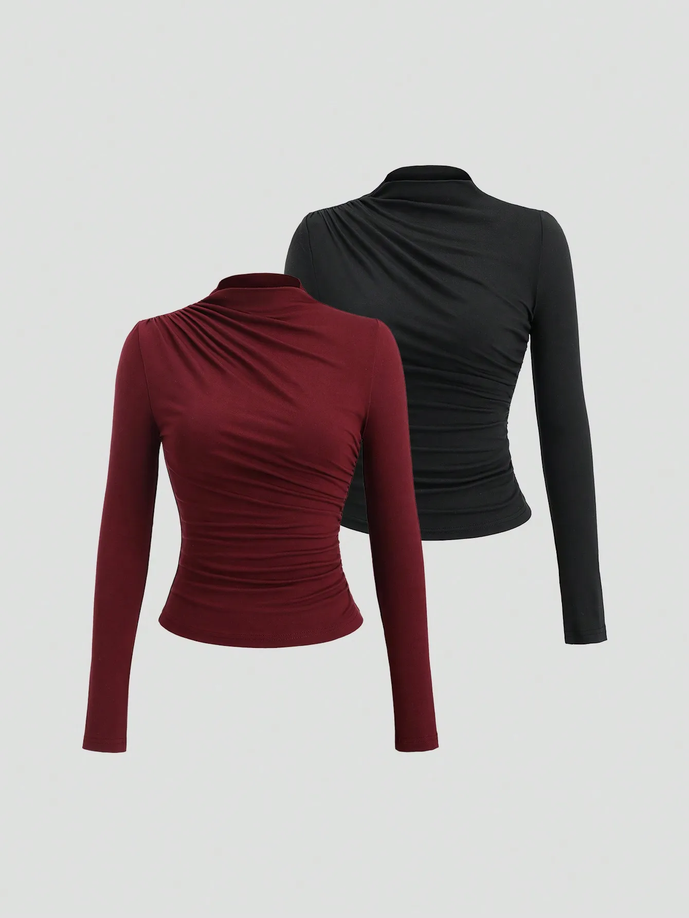 Женская футболка с длинным рукавом и воротником-стойкой в стиле Y2K — облегающая сексуальная футболка однотонного цвета
Женская футболка с длинным рукавом и воротником-стойкой в стиле Y2K — облегающая сексуальная футболка однотонного цвета