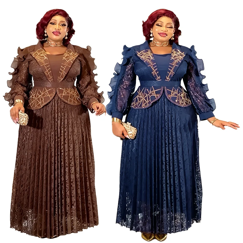 2026 Fashion African Elegant Evening Dress Plus Size Women Patchwork Pleated Long Sleeve Maxi Dress Party Wedding Formal Gown
2026 Fashion African Elegant Evening Dress Plus Size Women Patchwork Pleated Long Sleeve Maxi Dress Party Wedding Formal Gown