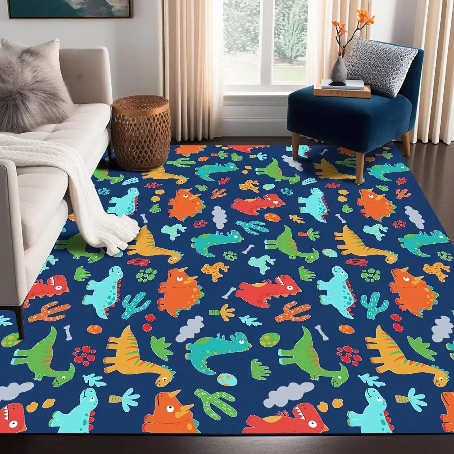 Dinosaurs Rug Blue Area Rugs for Kids Boys Girls Living Room Bedroom Dormitory Washable Floor Mat Cartoon Throw Rug Carpet Room
Dinosaurs Rug Blue Area Rugs for Kids Boys Girls Living Room Bedroom Dormitory Washable Floor Mat Cartoon Throw Rug Carpet Room