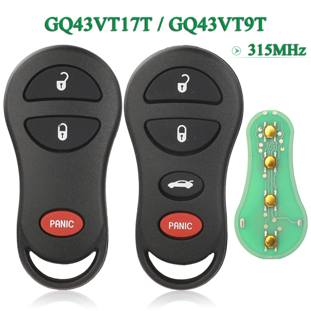 jingyuqin GQ43VT9T GQ43VT17T 3/4 Buttons Car Remote Key 315Mhz For Dodge Durango Jeep Chrysler Concorde 300M 2001 - 2004
jingyuqin GQ43VT9T GQ43VT17T 3/4 Buttons Car Remote Key 315Mhz For Dodge Durango Jeep Chrysler Concorde 300M 2001 - 2004