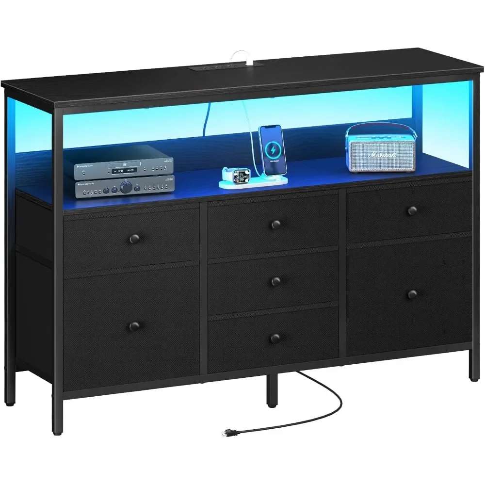 LED TV Stand for Bedroom, 50 Inch Kids Dresser with Power Outlets, 7 Drawers Entertainment Center with Storage Shelf
LED TV Stand for Bedroom, 50 Inch Kids Dresser with Power Outlets, 7 Drawers Entertainment Center with Storage Shelf