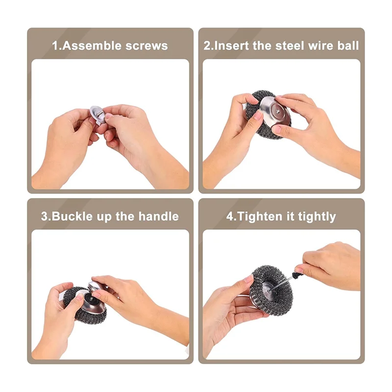 A82I-Heavy Duty 3 Pcs Metal Pot Scrubber Brush With Handle, 9 Pcs Stainless Steel Wool For Effective Cleaning
A82I-Heavy Duty 3 Pcs Metal Pot Scrubber Brush With Handle, 9 Pcs Stainless Steel Wool For Effective Cleaning
