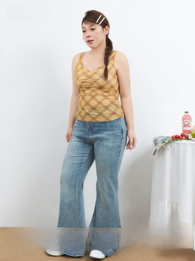 Slimming plus Size American Retro Hot Girl Denim Jeans Women's Friendly Shape Casual Zipper Wide Leg Loose Fit Cotton Jeans
Slimming plus Size American Retro Hot Girl Denim Jeans Women's Friendly Shape Casual Zipper Wide Leg Loose Fit Cotton Jeans