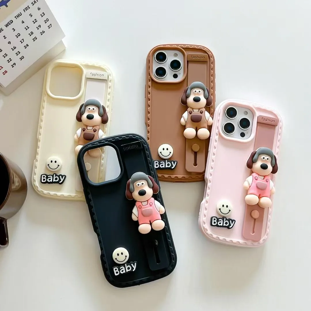 Cartoon 3D dog-shaped wristband phone case for iPhone protection shell Ins style minimalist phone case is available in 4 colors
Cartoon 3D dog-shaped wristband phone case for iPhone protection shell Ins style minimalist phone case is available in 4 colors