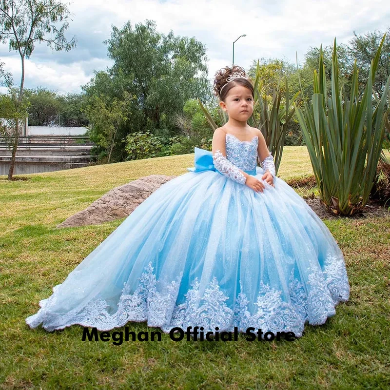 Long Sleeves Flower Girl Dresses For Weddings Toddlers Satin Bow Ball Gown Pageant Dress Sparkly 1st Communion Party Gowns
Long Sleeves Flower Girl Dresses For Weddings Toddlers Satin Bow Ball Gown Pageant Dress Sparkly 1st Communion Party Gowns