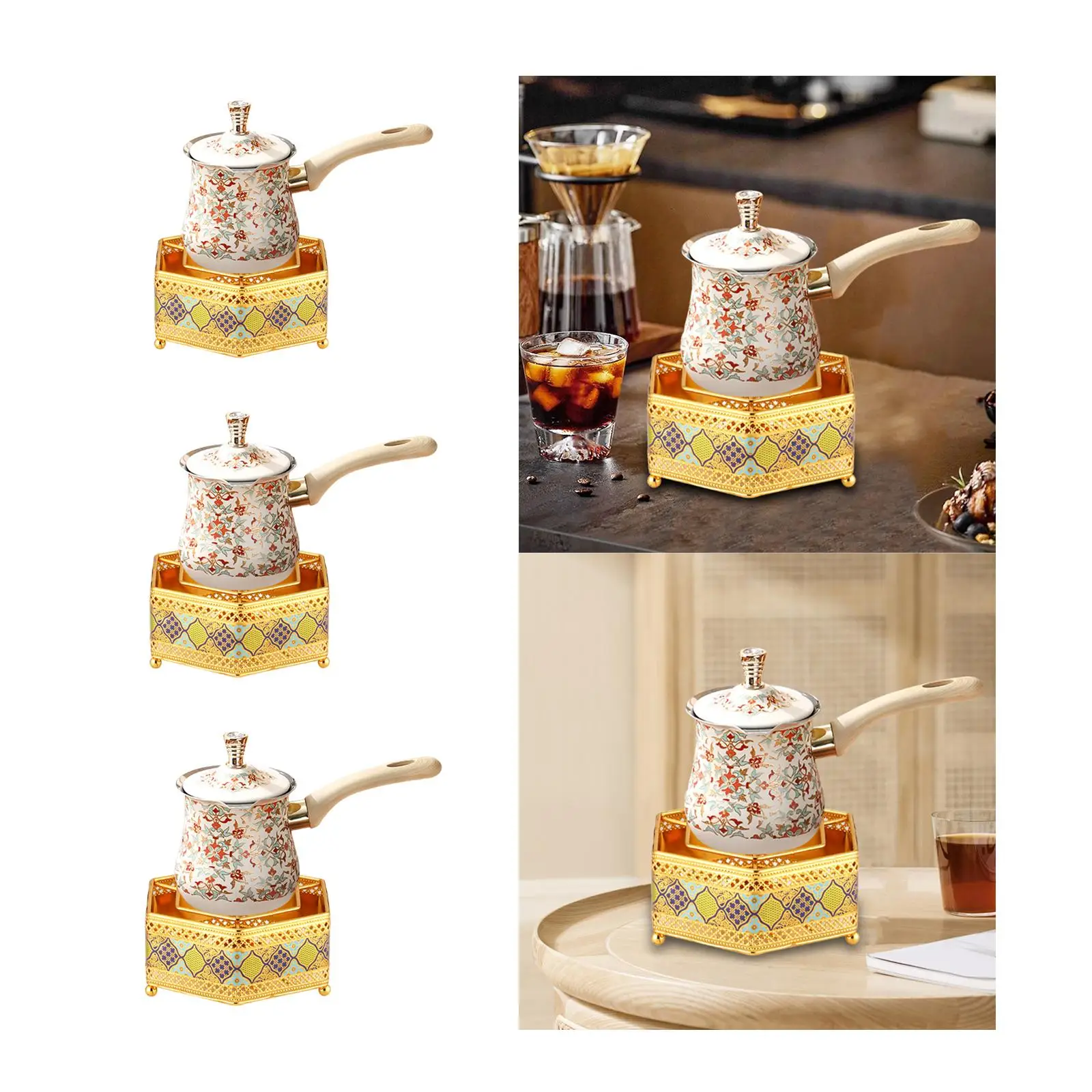 Turkish Coffee Pot Butter Chocolate Melting Pot Stovetop Coffee Maker Milk Frothing Pitcher Milk Heating Pan for Bar Office
Turkish Coffee Pot Butter Chocolate Melting Pot Stovetop Coffee Maker Milk Frothing Pitcher Milk Heating Pan for Bar Office
