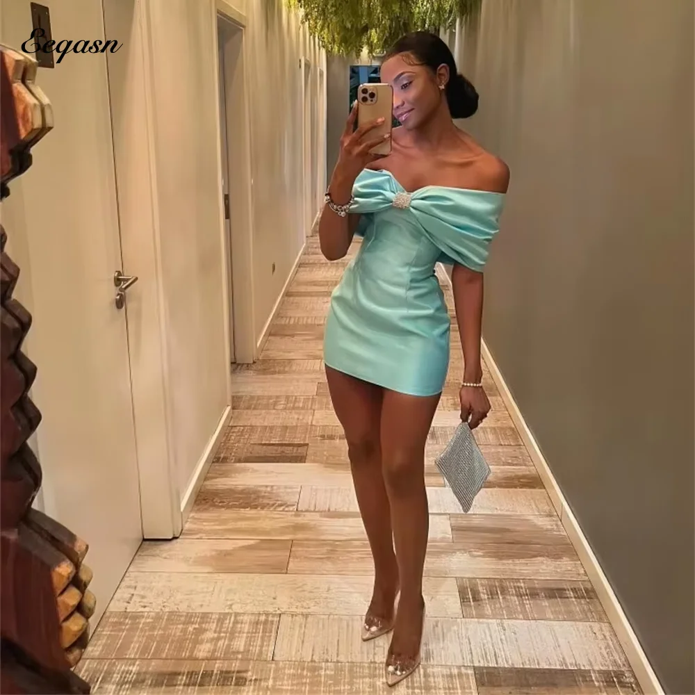 Short Prom Dresses for Black Girls Off Shoulder Mini Satin Women Birthday Party Homecoming Dress Graduation Customized
Short Prom Dresses for Black Girls Off Shoulder Mini Satin Women Birthday Party Homecoming Dress Graduation Customized