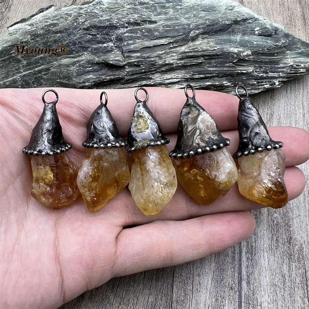 10PCS Soldering Witch Hat Natural Raw Citrines Crystal Quartz Druzy Point Vintage Pendant For DIY Necklace Jewelry MY230407
10PCS Soldering Witch Hat Natural Raw Citrines Crystal Quartz Druzy Point Vintage Pendant For DIY Necklace Jewelry MY230407