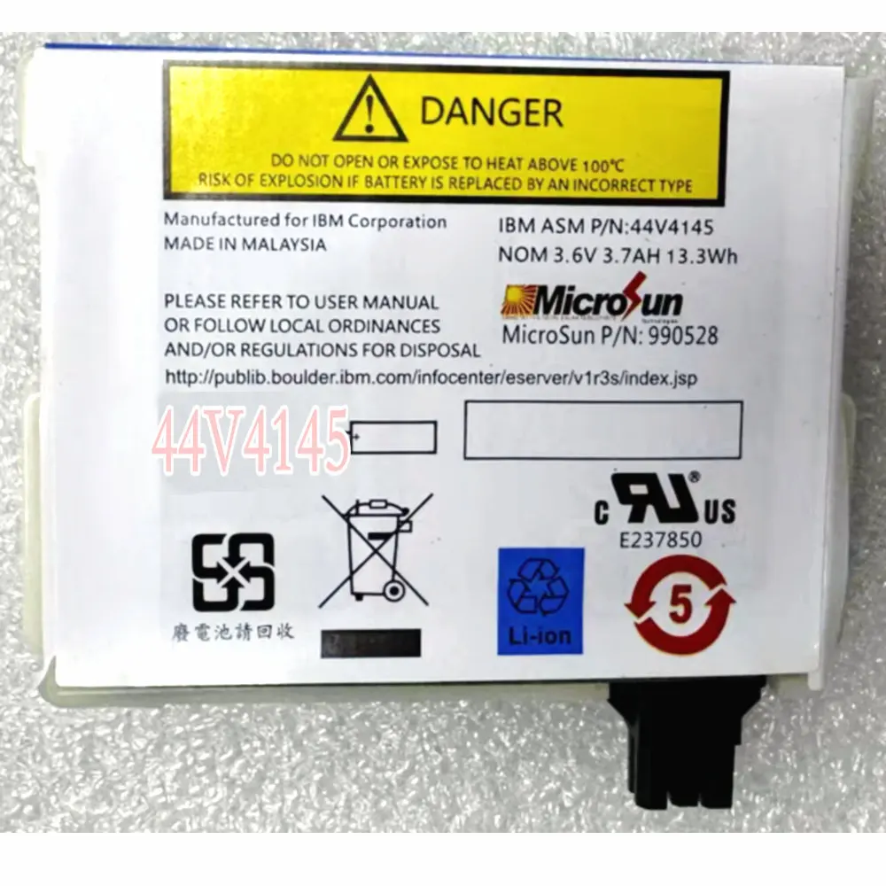 New Original Battery 44V4145 for IBM Minicomputer ASM74Y5667 5679 P6 520 Raid Card Array Card battery Kit MicroSun P/N:990528
New Original Battery 44V4145 for IBM Minicomputer ASM74Y5667 5679 P6 520 Raid Card Array Card battery Kit MicroSun P/N:990528