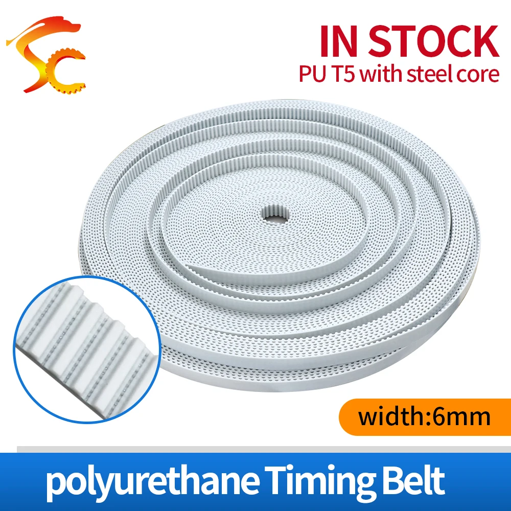 10meters/Lot T5 6mm White PU Open Ended Timing Belt Width 6mm T5 Polyurethane with steel core Belt fit for T5 Timing Pulley
10meters/Lot T5 6mm White PU Open Ended Timing Belt Width 6mm T5 Polyurethane with steel core Belt fit for T5 Timing Pulley