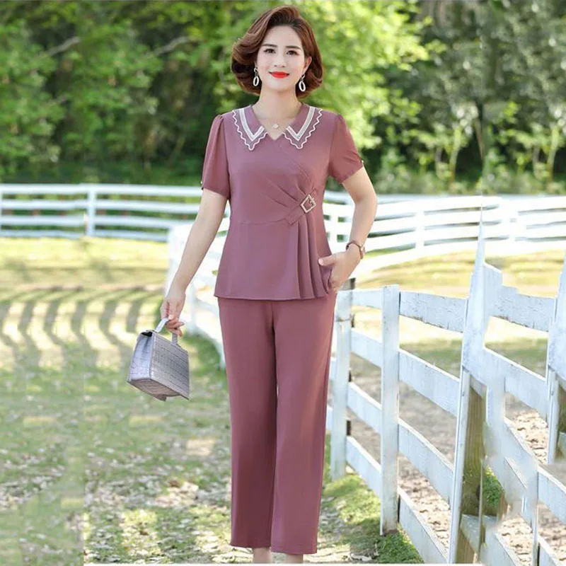 Womens Pants Suit Ladies Summer Two-piece Suit Lady Fashion 2-Piece Set Business Wear Goddess Fan Pants Two-Piece Suit
Womens Pants Suit Ladies Summer Two-piece Suit Lady Fashion 2-Piece Set Business Wear Goddess Fan Pants Two-Piece Suit