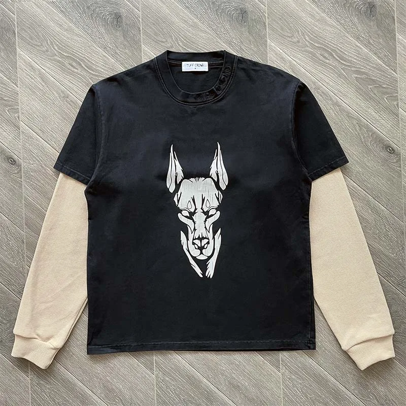 TUFF CRO Long Sve T-irt Embroidered Dog Head Print Breathable Cotton Youth Faion Daily Wear round Ne Tee for Men
TUFF CRO Long Sve T-irt Embroidered Dog Head Print Breathable Cotton Youth Faion Daily Wear round Ne Tee for Men