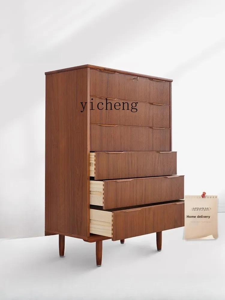 ZC teak six-bucket cabinet Nordic bedroom wall chest cabinet, retro storage cabinet Cherry wood medieval cabinet
ZC teak six-bucket cabinet Nordic bedroom wall chest cabinet, retro storage cabinet Cherry wood medieval cabinet