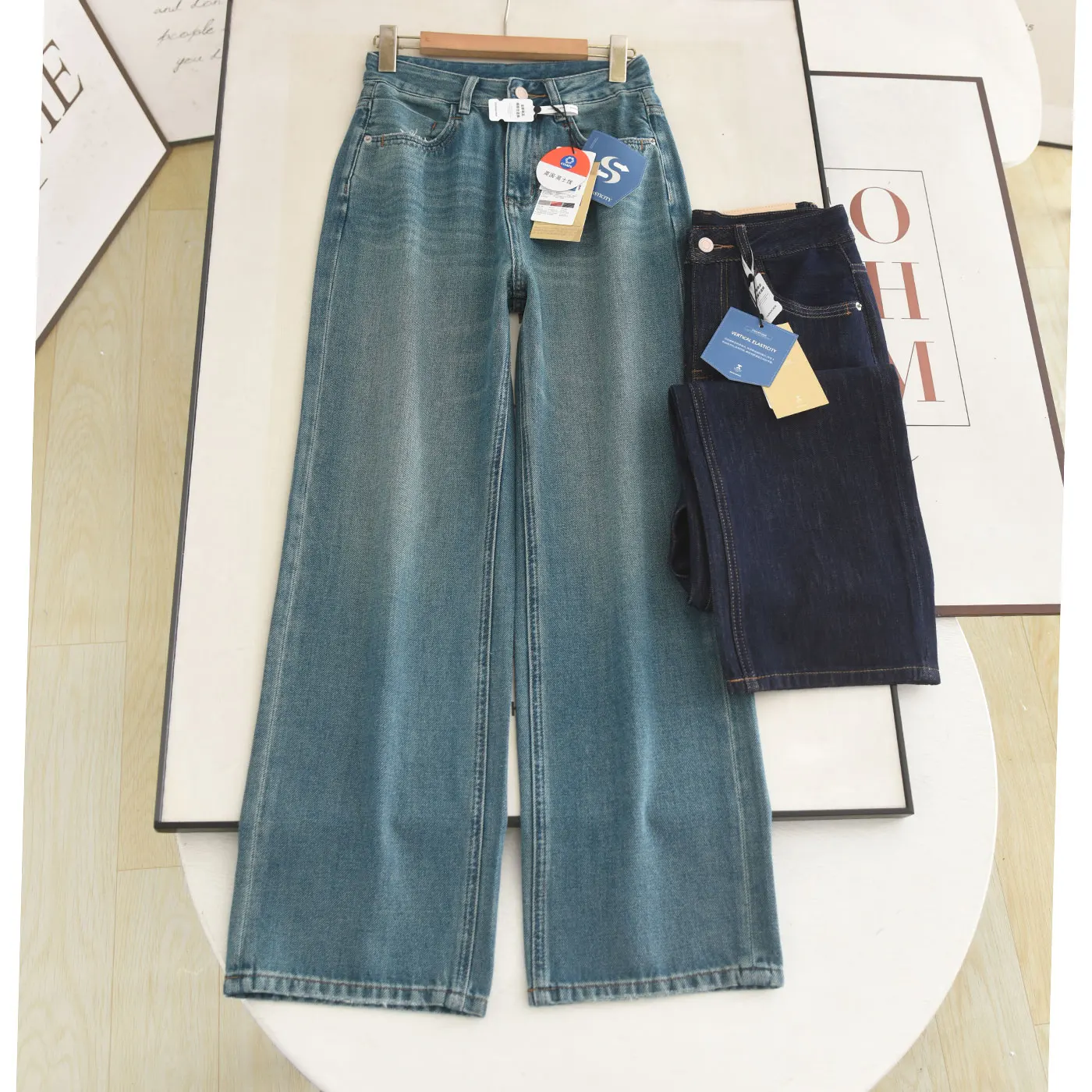 High Waist Wide Leg Jeans Modal Thin Denim Blue Slim Fit Floor Length Pants Women's Summer Fashionable Slimming Jeans
High Waist Wide Leg Jeans Modal Thin Denim Blue Slim Fit Floor Length Pants Women's Summer Fashionable Slimming Jeans