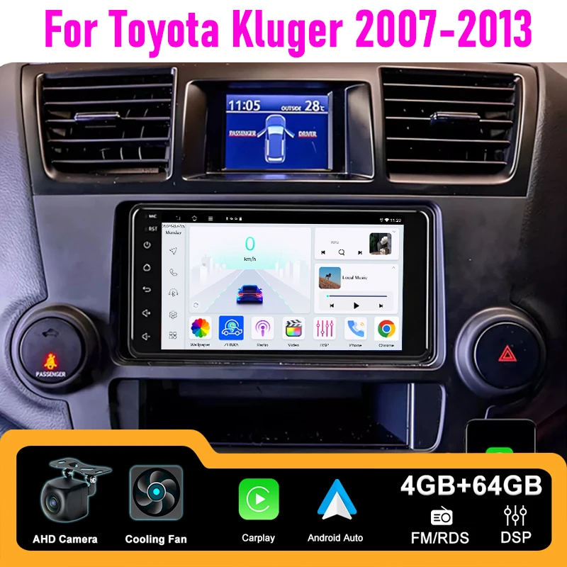 7" Car Radio For Toyota Kluger 2007-2013 Apple Carplay Android Auto Stereo Head Unit FM BT 4+64GB + Rear Camera
7" Car Radio For Toyota Kluger 2007-2013 Apple Carplay Android Auto Stereo Head Unit FM BT 4+64GB + Rear Camera