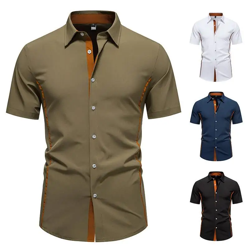 Men's Neck Long Sweed Shirt Color Block Iron-free Processing Long Sleeve Casual Shirt for Summer Season
Men's Neck Long Sweed Shirt Color Block Iron-free Processing Long Sleeve Casual Shirt for Summer Season
