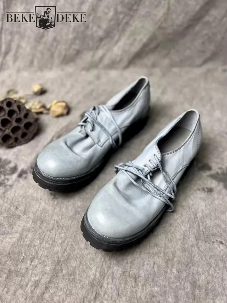 Vintage Design Men Genuine Leather Shoes Lace Up Lovers Solid Color Round Toe Derby Shoes Handmade Platform Dress Shoes Male
Vintage Design Men Genuine Leather Shoes Lace Up Lovers Solid Color Round Toe Derby Shoes Handmade Platform Dress Shoes Male