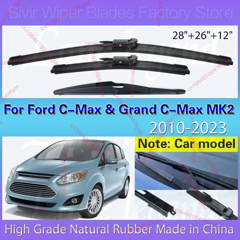 For Ford C-Max & Grand C-Max MK2 2010 - 2023 Car Front Rear Wiper Blades Windscreen Windshield Window Car Accessories 28"26"12"
For Ford C-Max & Grand C-Max MK2 2010 - 2023 Car Front Rear Wiper Blades Windscreen Windshield Window Car Accessories 28"26"12"
