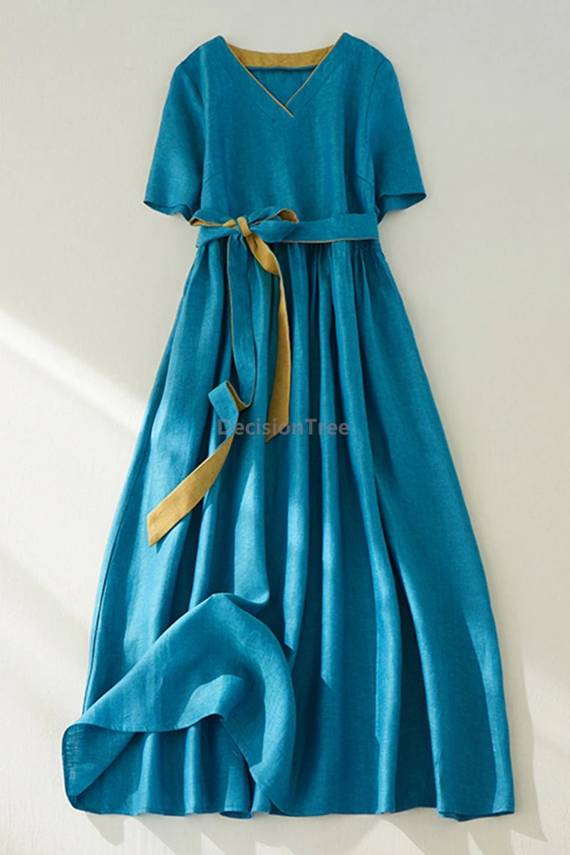 2025 new literature art advanced sense ethnic style cotton linen robe retro temperament chinese dress graceful leisure dress 
2025 new literature art advanced sense ethnic style cotton linen robe retro temperament chinese dress graceful leisure dress