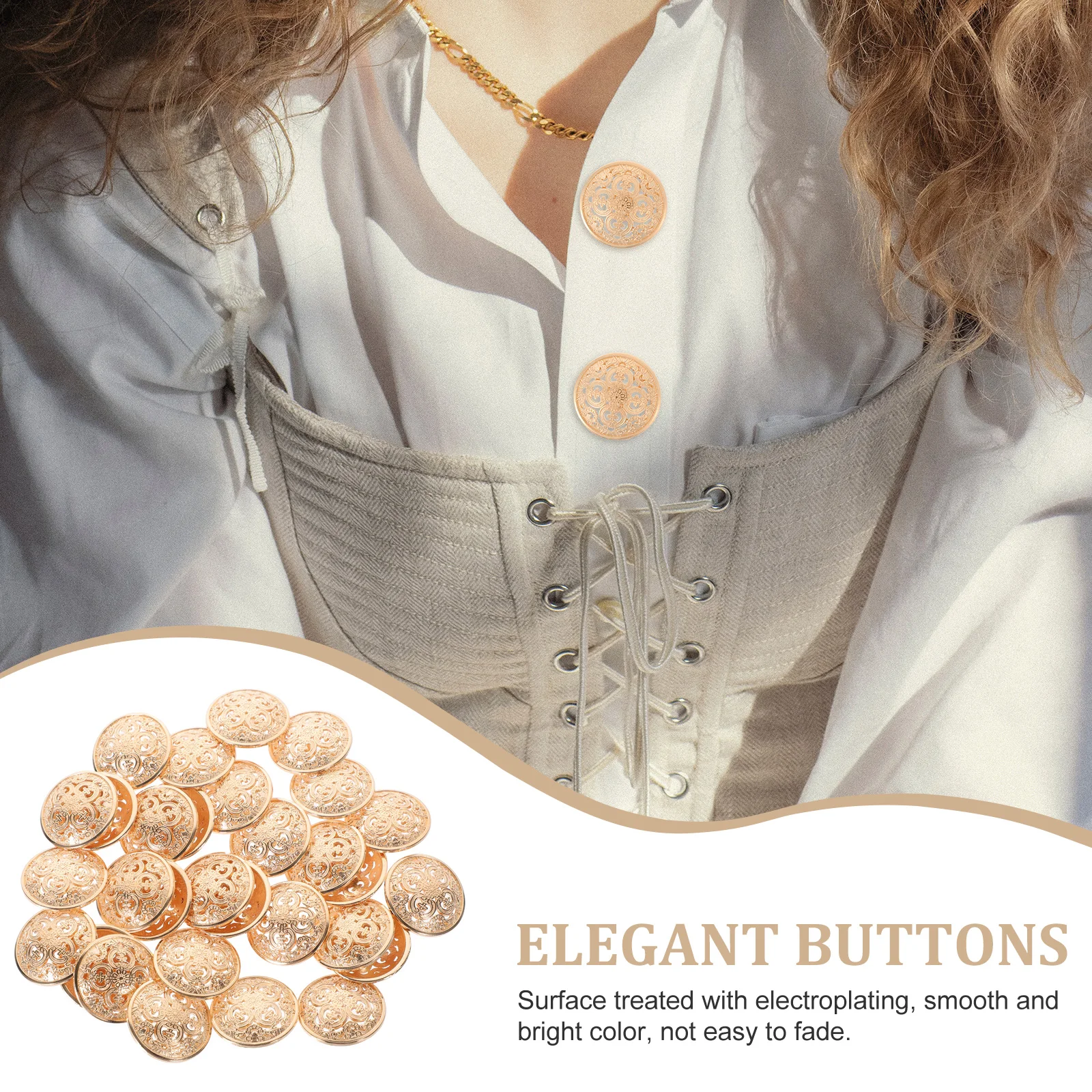 30pcs 25Mm Metal Buttons Hollow Out Design Rust Proof For Clothing Jackets Hats Jeans Diy Sewing Craft Decoration Light Golden
30pcs 25Mm Metal Buttons Hollow Out Design Rust Proof For Clothing Jackets Hats Jeans Diy Sewing Craft Decoration Light Golden