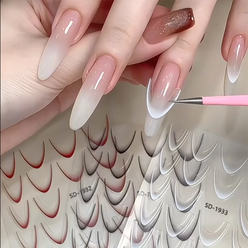 1/2/3Pcs Gradient French Line Nail Art Stickers 3-Colors Black/White/Pink Adhesive Line Slider DIY French Bohemia Gradient Decal
1/2/3Pcs Gradient French Line Nail Art Stickers 3-Colors Black/White/Pink Adhesive Line Slider DIY French Bohemia Gradient Decal
