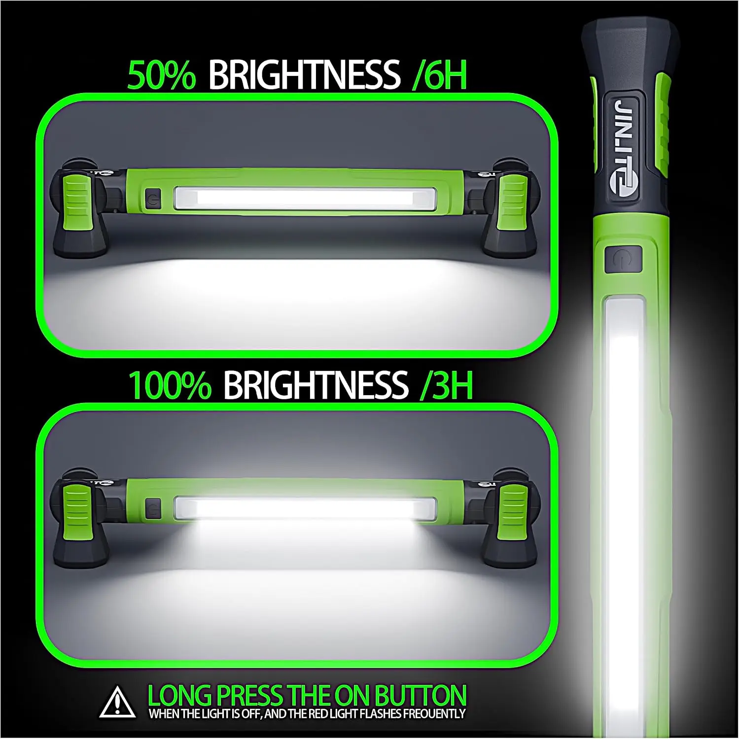 Magnetic Work Light - 3000LM Rechargeable LED Work Light Bar, 5200mAh Under Hood Mechanic Light for Garage, Workshop, Vehicle Inspection (1 Pack Green)
Magnetic Work Light - 3000LM Rechargeable LED Work Light Bar, 5200mAh Under Hood Mechanic Light for Garage, Workshop, Vehicle Inspection (1 Pack Green)