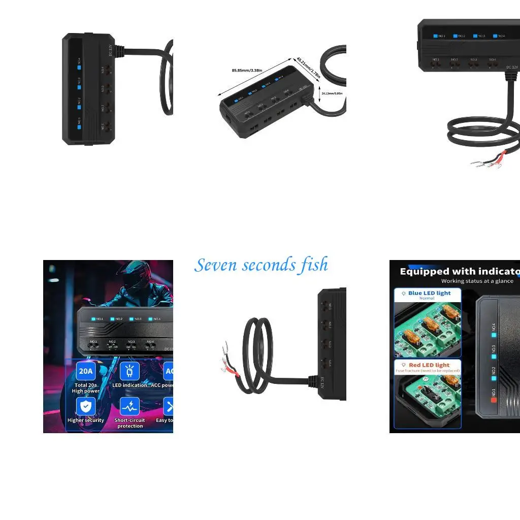 L74B 4 Circuit 12V Box With LED Indicators For Motorcycle Automotive Electrical Systems 20A Overcurrent Protections
L74B 4 Circuit 12V Box With LED Indicators For Motorcycle Automotive Electrical Systems 20A Overcurrent Protections