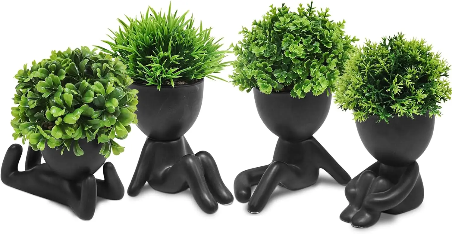 Artificial Mini Succulent Plants 4PCS with Creative Human Shaped Pots, Fake Succulents for Shelf Desk Tabletop Office Home
Artificial Mini Succulent Plants 4PCS with Creative Human Shaped Pots, Fake Succulents for Shelf Desk Tabletop Office Home