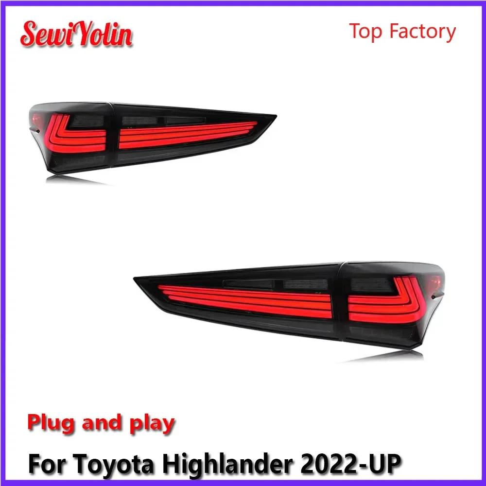 Car LED Tail Light Accessories For Toyota Highlander 2022-UP Auto Rear Fog DRL Brake Turn Signal Lamp Plug And Play
Car LED Tail Light Accessories For Toyota Highlander 2022-UP Auto Rear Fog DRL Brake Turn Signal Lamp Plug And Play